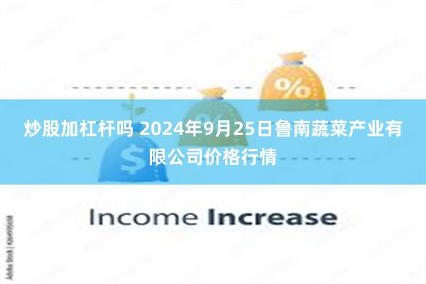 炒股加杠杆吗 2024年9月25日鲁南蔬菜产业有限公司价格行情