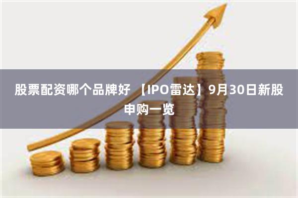 股票配资哪个品牌好 【IPO雷达】9月30日新股申购一览