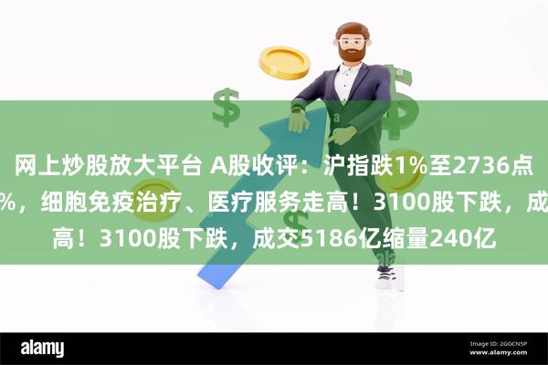 网上炒股放大平台 A股收评：沪指跌1%至2736点创指尾盘翻红涨0.06%，细胞免疫治疗、医疗服务走高！3100股下跌，成交5186亿缩量240亿