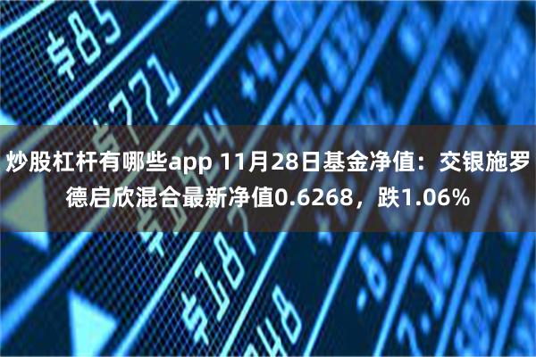 炒股杠杆有哪些app 11月28日基金净值：交银施罗德启欣混合最新净值0.6268，跌1.06%